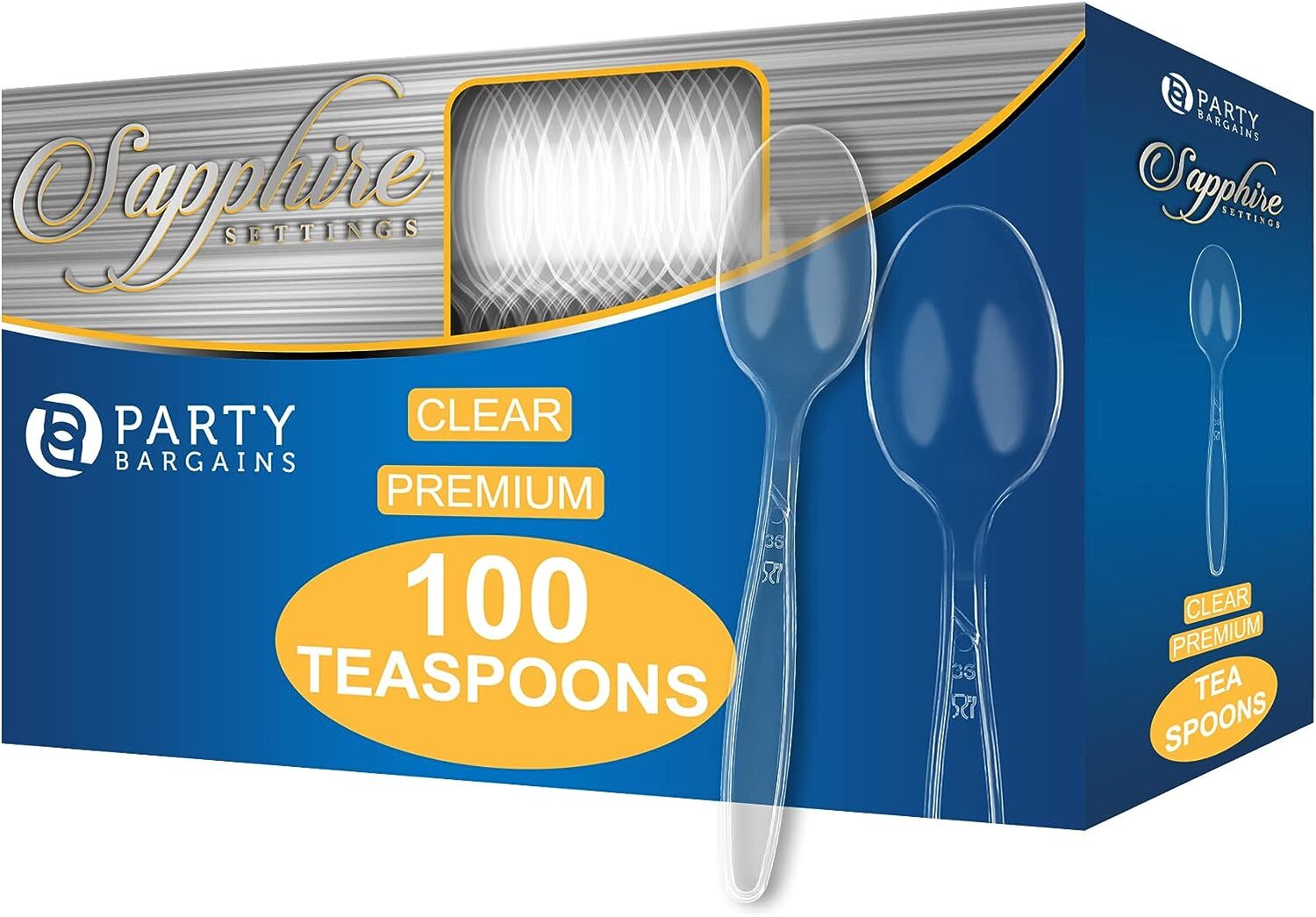 Party Bargains Disposable Cutlery set, Color: Clear Sapphire, Count: 1440 Pcs: 240 Knives, 480 Spoons, 720 Forks