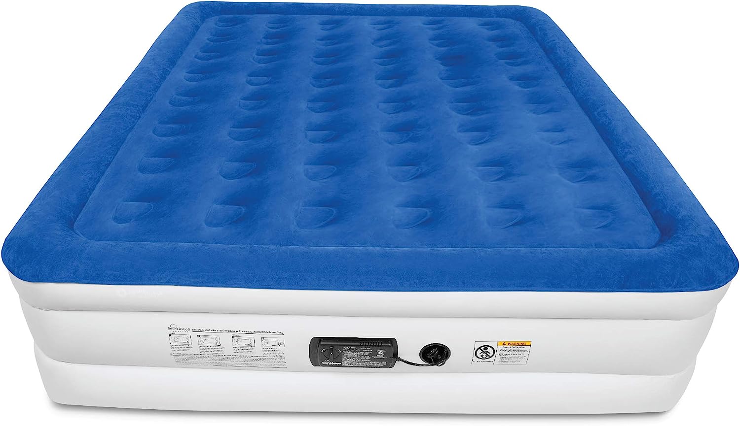 Luxury Air Mattress with ComfortCoil Technology & Built-in High Capacity Pump for Home & Camping- Double Height