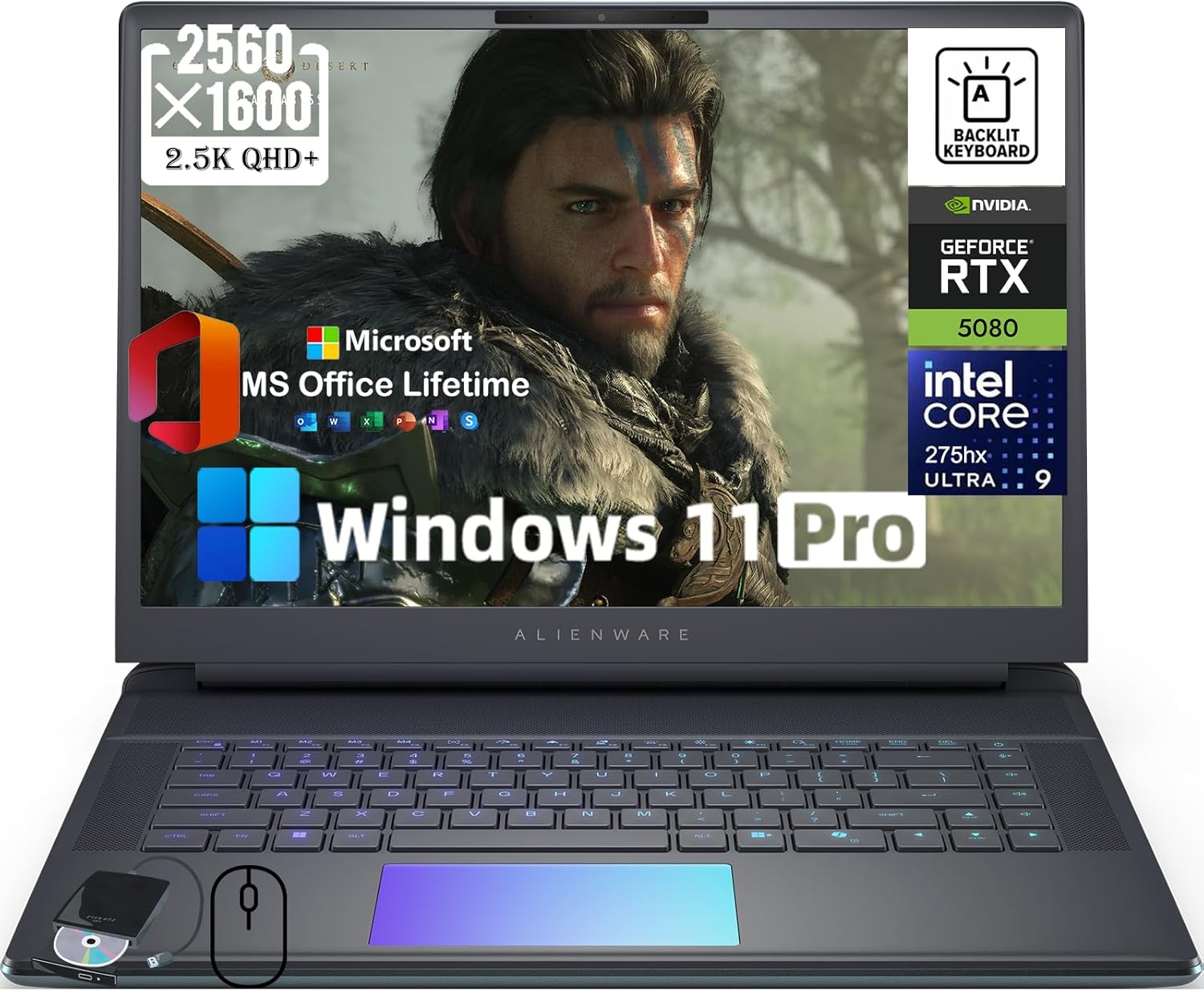 Alienware 16 Area-51 Gaming Laptop - Ultra 9 275HX (24-Core, Up to 5.4GHz), GeForce RTX 5080, 16
