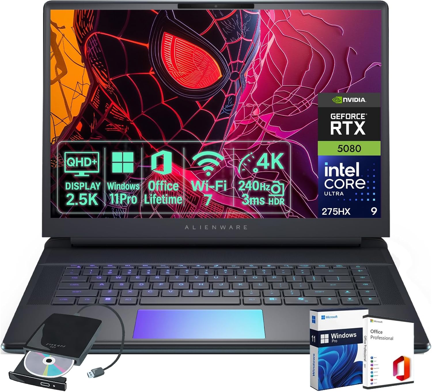 Alienware 16 Area-51 Gaming Laptop - GeForce RTX 5080 16GB GDDR7• Ultra 9 275HX (24•Core• Up to 5.4GHz)• 16