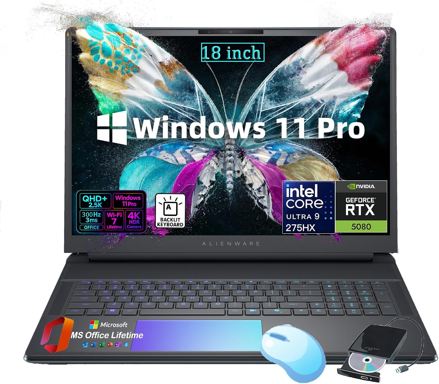Alienware 18 Area-51 Gaming Laptop, NVIDIA GeForce RTX 5080, 18