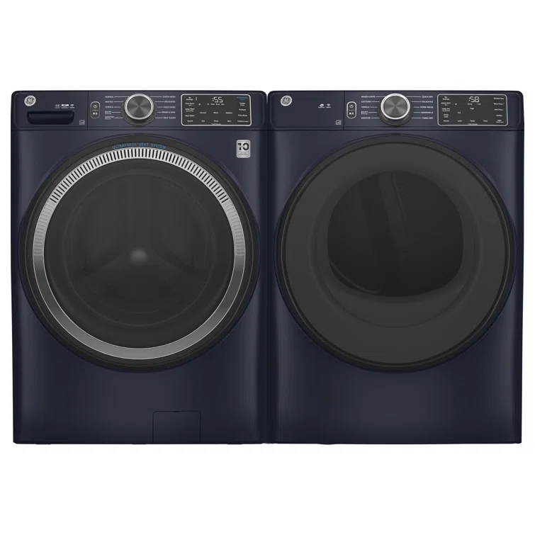 GE Appliances 4.8 cu. ft. ENERGY STAR Front Load Washer with UltraFresh Vent System with OdorBlock and Sanitize w Oxi + 7.8 cu. ft. ENERGY STAR Smart Electric Dryer with Sanitize Cycle
