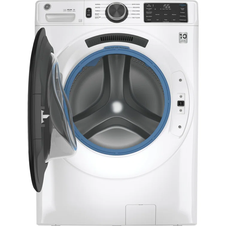 GE Appliances 4.8 cu. ft. ENERGY STAR Front Load Washer with UltraFresh Vent System with OdorBlock and Sanitize w/ Oxi + 7.8 cu. ft. ENERGY STAR Smart Electric Dryer with Sanitize Cycle