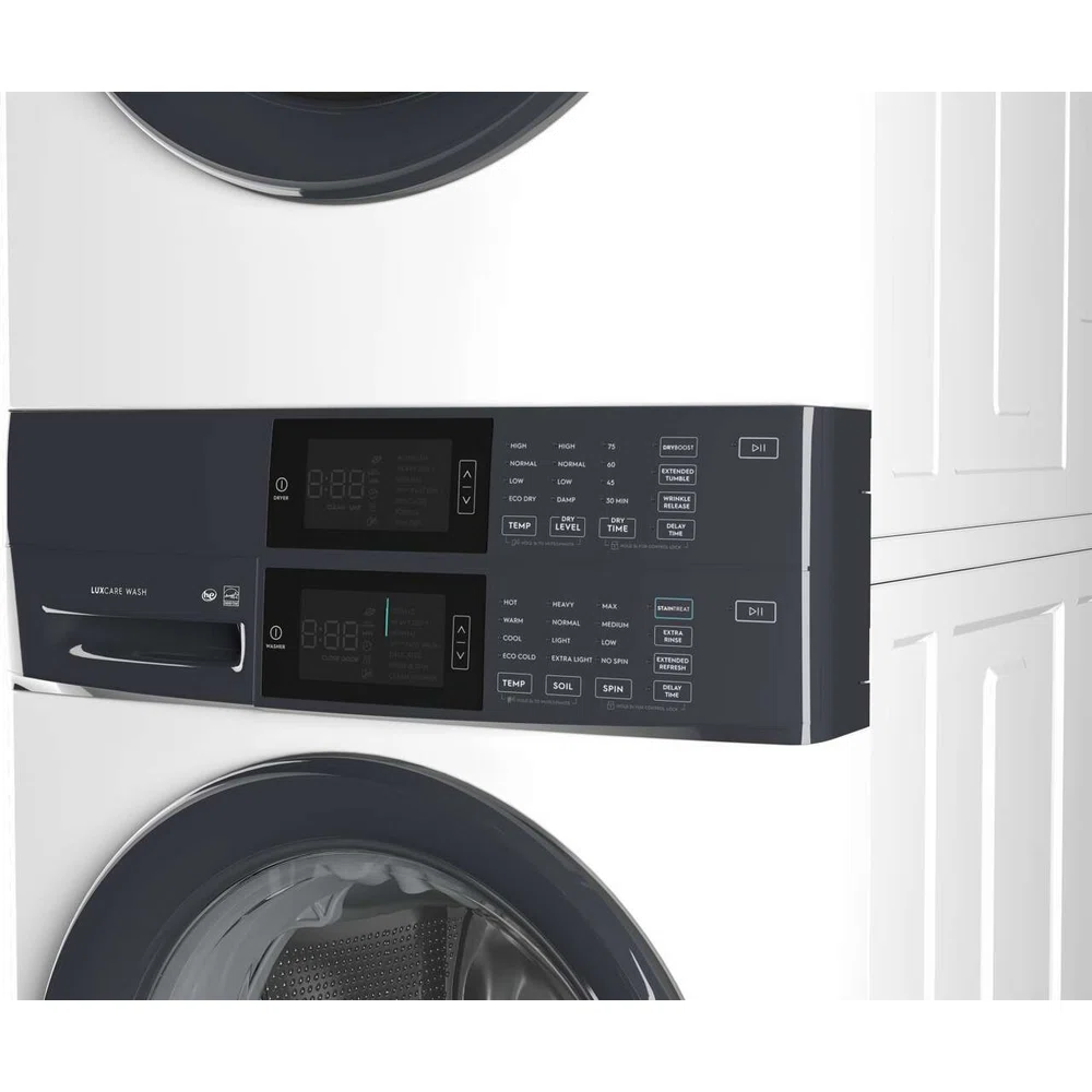 Electrolux Washer & Dryer Set with Stackable 4.4 Cubic Feet Front Load Washer and 8 Cubic Feet Dryer with Stacking Kit ELTE7300AW