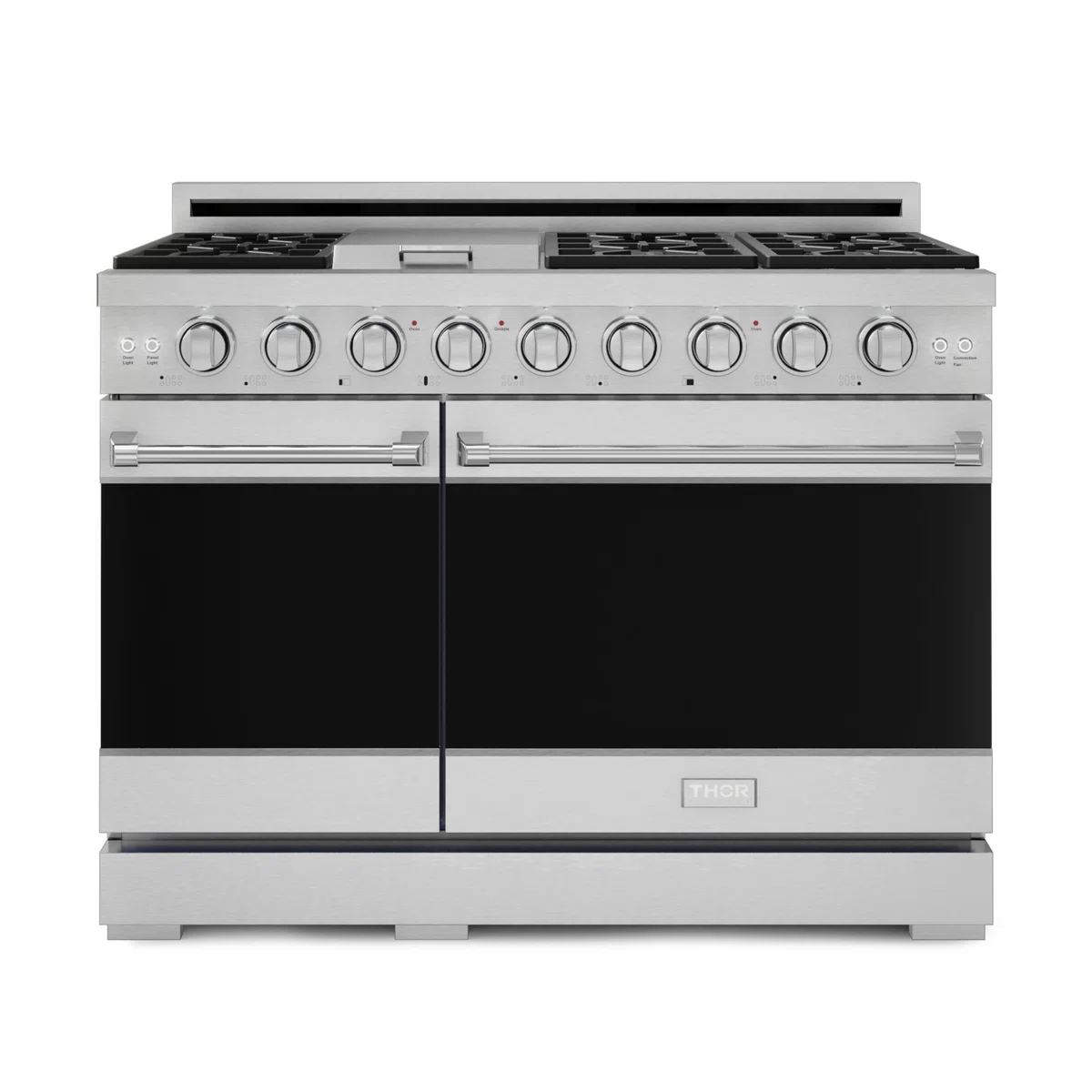 Gordon Ramsay by THOR Kitchen 48 Inch Professional Gas Range with Double Oven in Stainless Steel RSG48E-RSG