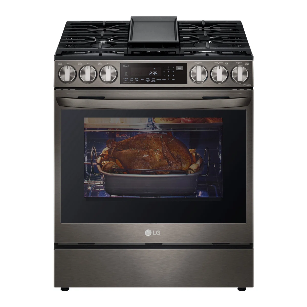 LG Smart Wi-Fi Enabled ProBake Convection® InstaView® Gas Slide-In Range with Air Fry, 6.3 cu. ft. LSGL6335F