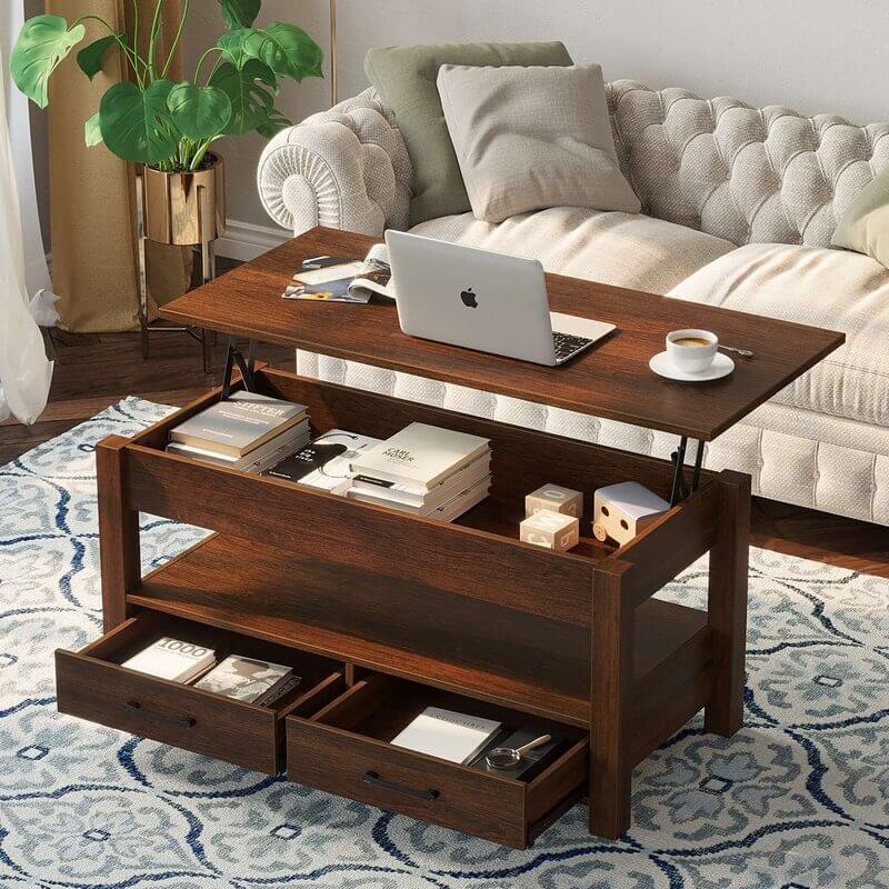 Eoghan Lift Top Coffee Table with 2 Drawers