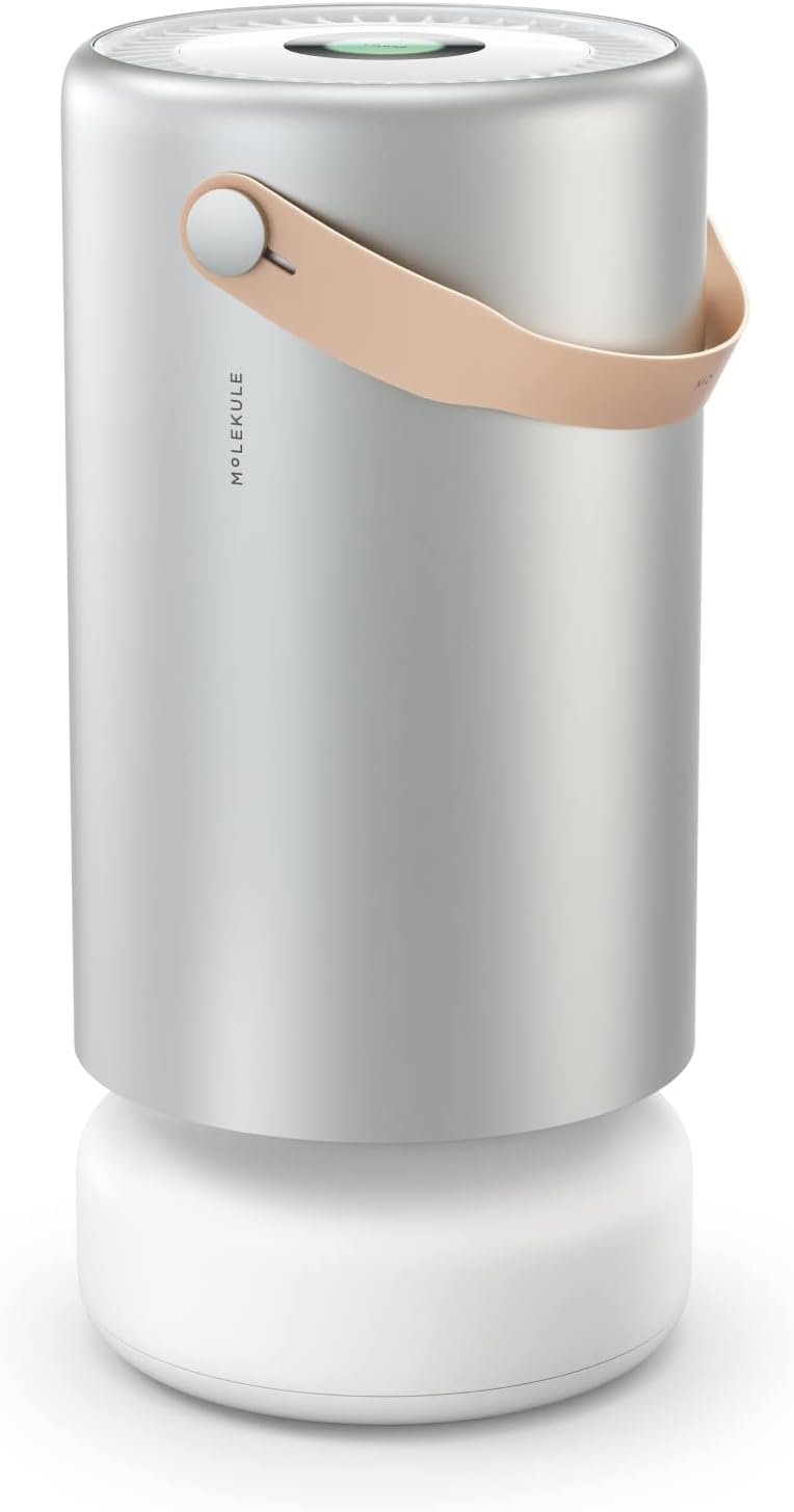 Molekule Air Pro Air Purifier for Large Rooms up to 1000sq. ft. with PECO Technology, Compatible with Alexa, Eliminates Smoke, Mold, Bacteria & Other Pollutants for Clean Air – Silver