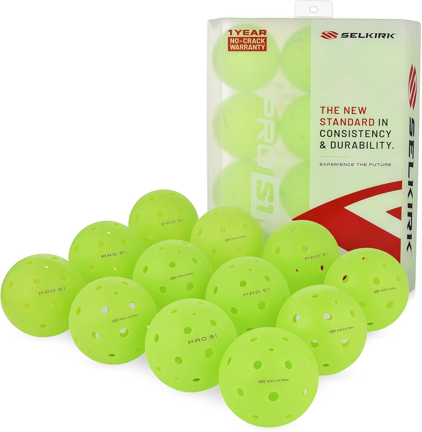 Selkirk Pro S1 Ball | Crack-Resistant | 38 Hole Outdoor Pickleball Balls | USAPA Approved Pickle Ball for Tournament Play | Advanced Aerodynamics |
