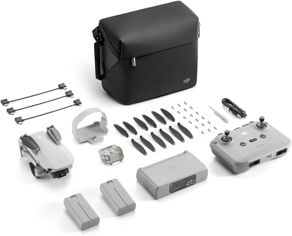 DJI Mini 2 SE Fly More Combo, Mini Drone with 10km Video Transmission, 3 Batteries for 93 Mins Max Flight Time, Under 249 g, QHD Video, Auto Return to Home, QuickShots, Drone with Camera for Beginners