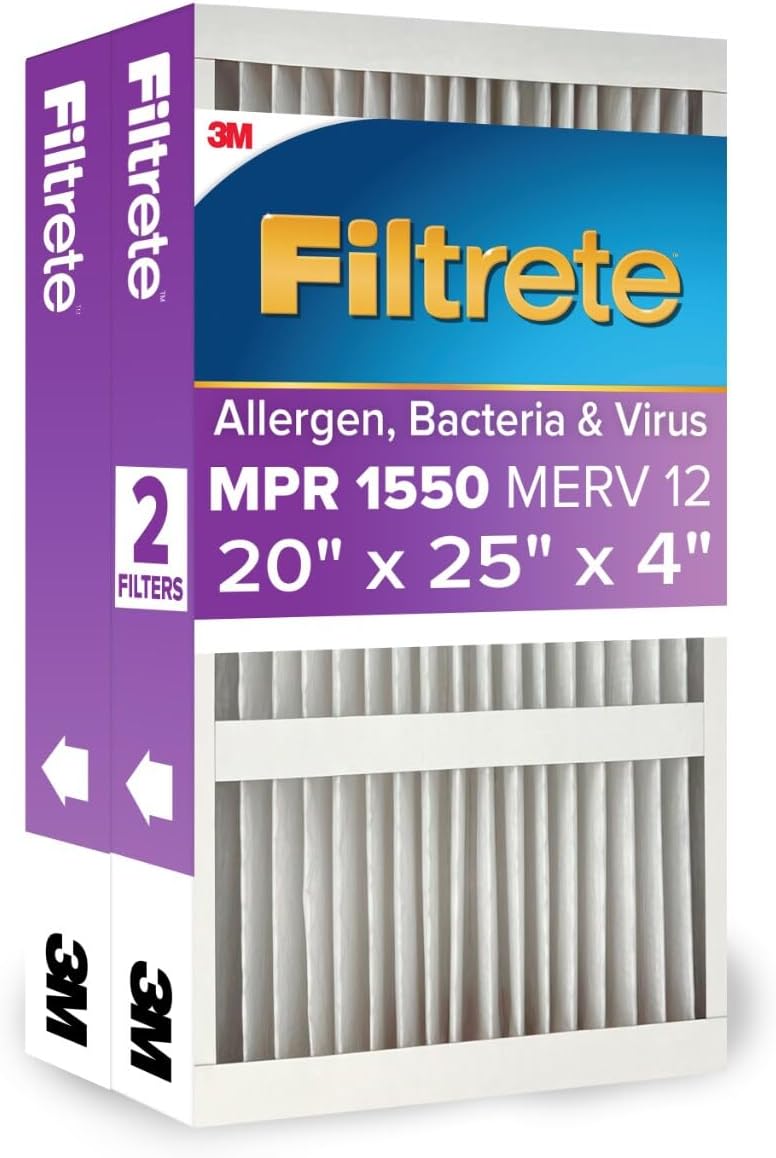 Filtrete High Performance Deep Pleat Filter 1550 MPR, 20 in x 20 in x 4 in - 4 Units per Case