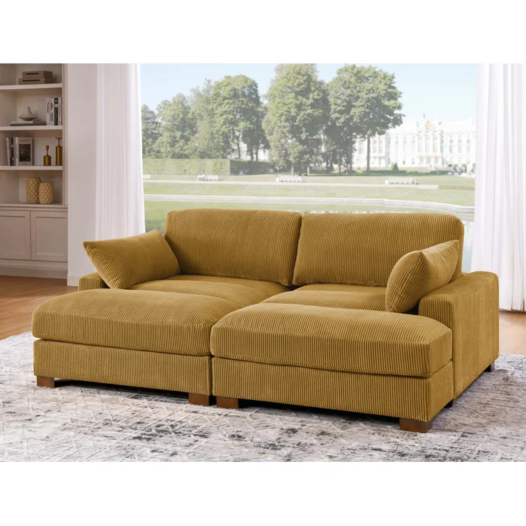 Mordecai 90'' Corduroy Sleeper Sofa