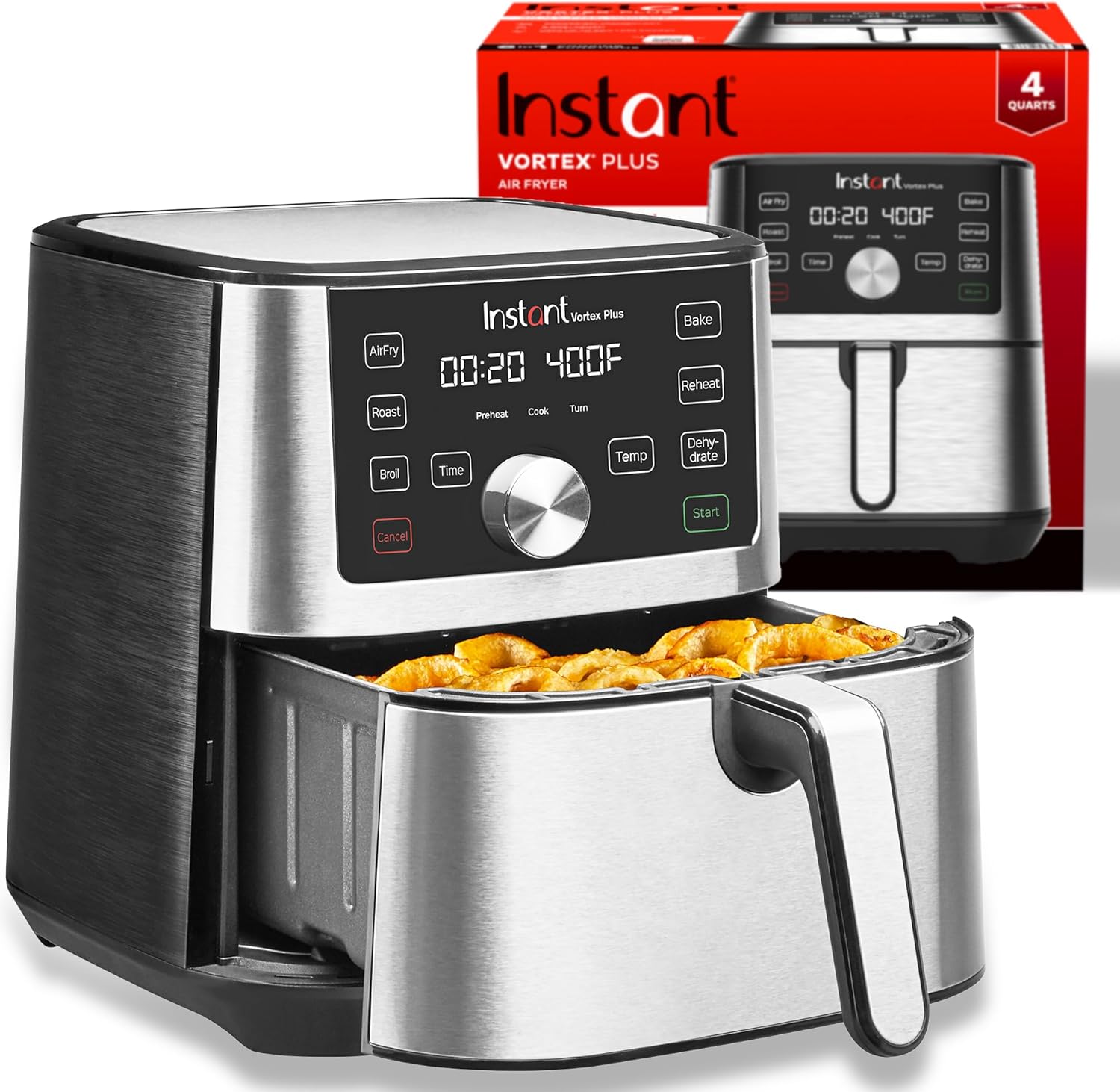 Instant Pot Vortex Plus 6QT XL Air Fryer, 6-in-1, Broils, Dehydrates, Crisps, Roasts, Reheats, Bakes for Quick Easy Meals, 100+ In-App Recipes, Dishwasher-Safe, from the Makers of Instant Pot, Black