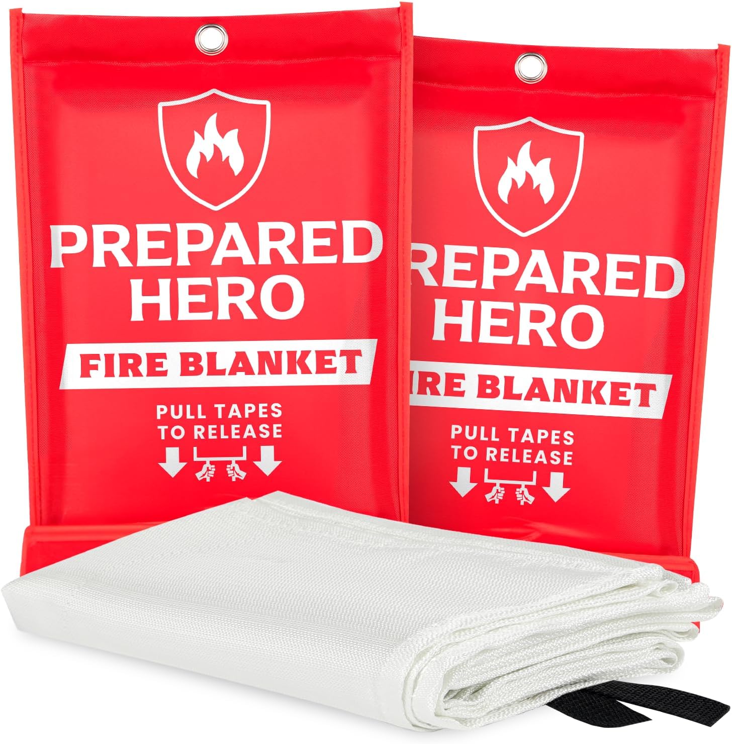Prepared Hero Emergency Fire Blanket - 1 Pack - 40” x 40” Fiberglass Fire Blanket for Home and Kitchen - Fire Safety & Emergency Supplies - Home & Kitchen Fire Extinguisher - Home Essentials