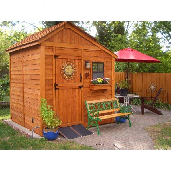 Sunshed 8 ft. W x 8 ft. Solid Wood Storage Shed
