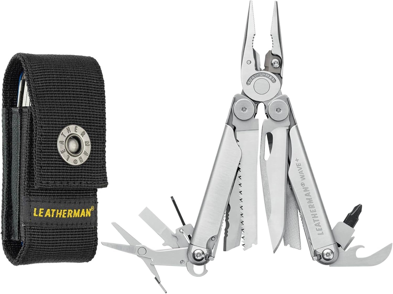 LEATHERMAN, Wave+, 18-in-1 Full-Size, Versatile Multi-tool for DIY, Home, Garden, Outdoors or Everyday Carry (EDC), Stainless Steel