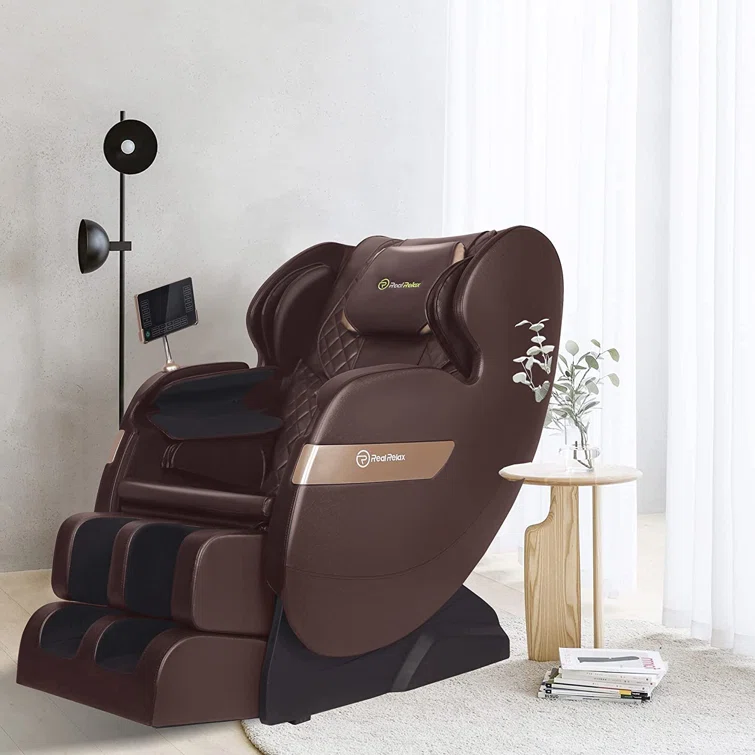 💥Clearance Sale🔥Faux Leather Heated Full Body Massage Chair with Dual-core S Track and APP Control
