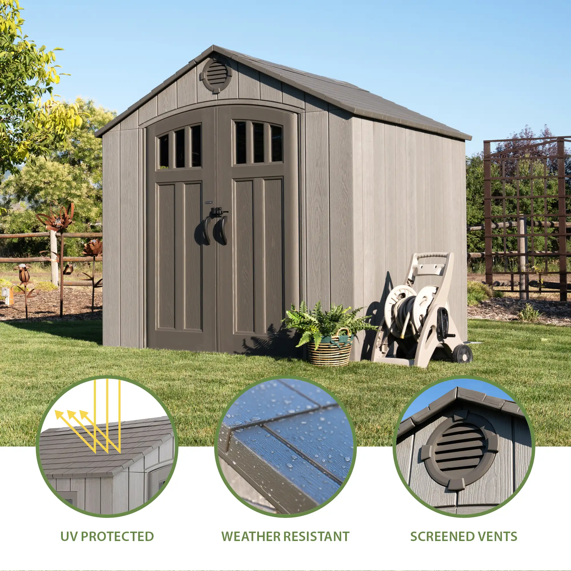 LIFETIME 8 FT. X 7.5 FT. OUTDOOR STORAGE SHED