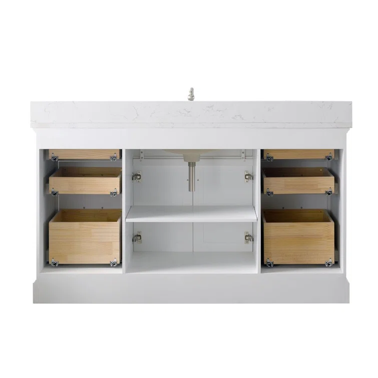 Annaline 60'' Single Bathroom Vanity with Engineered Stone Top