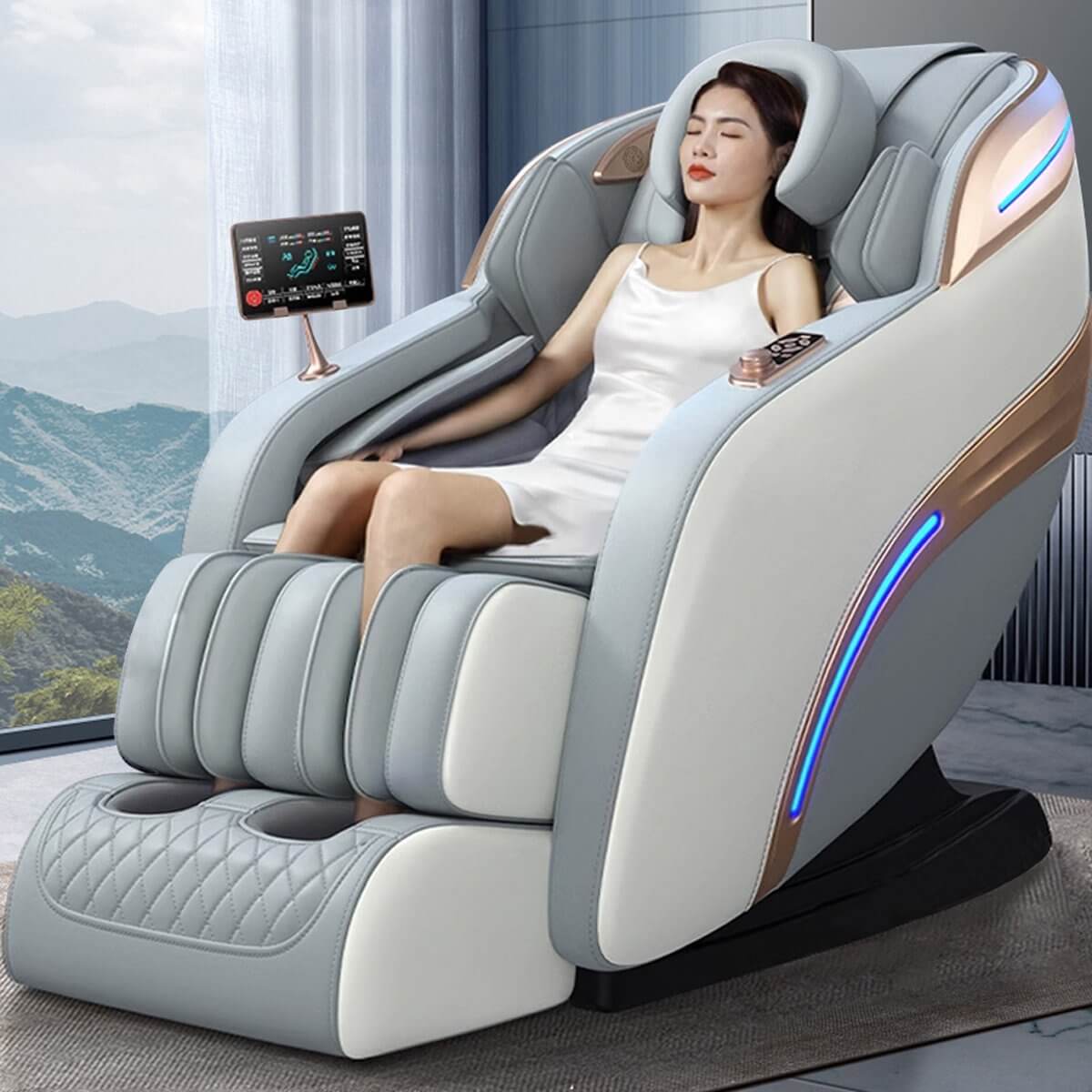 2025 Full Body 4D Massage Chair SL Track Zero Gravity, Shiatsu Recliner, Zero Gravity, Shiatsu, Heat, Foot Roller, Bluetooth
