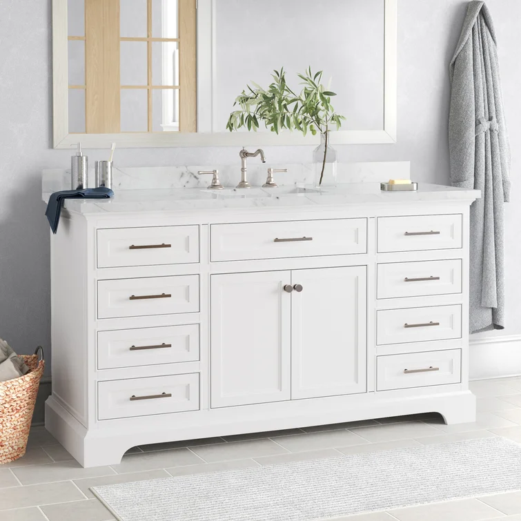 Annaline 60'' Single Bathroom Vanity with Engineered Stone Top