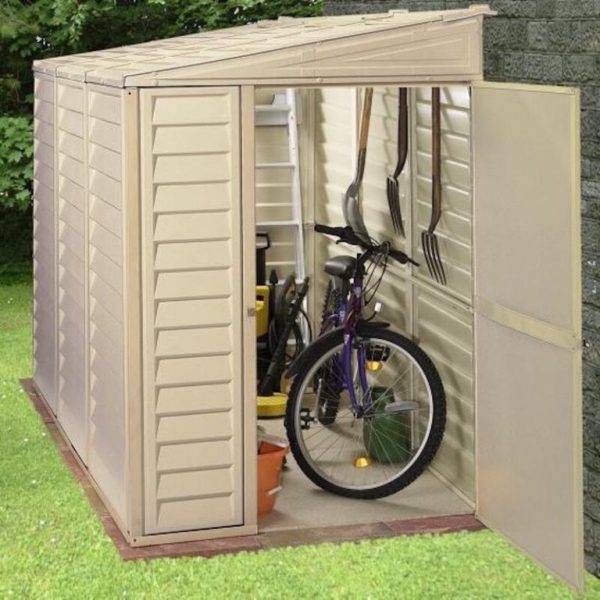 4 ft. W x 8 ft. D Plastic Lean-To Storage Shed