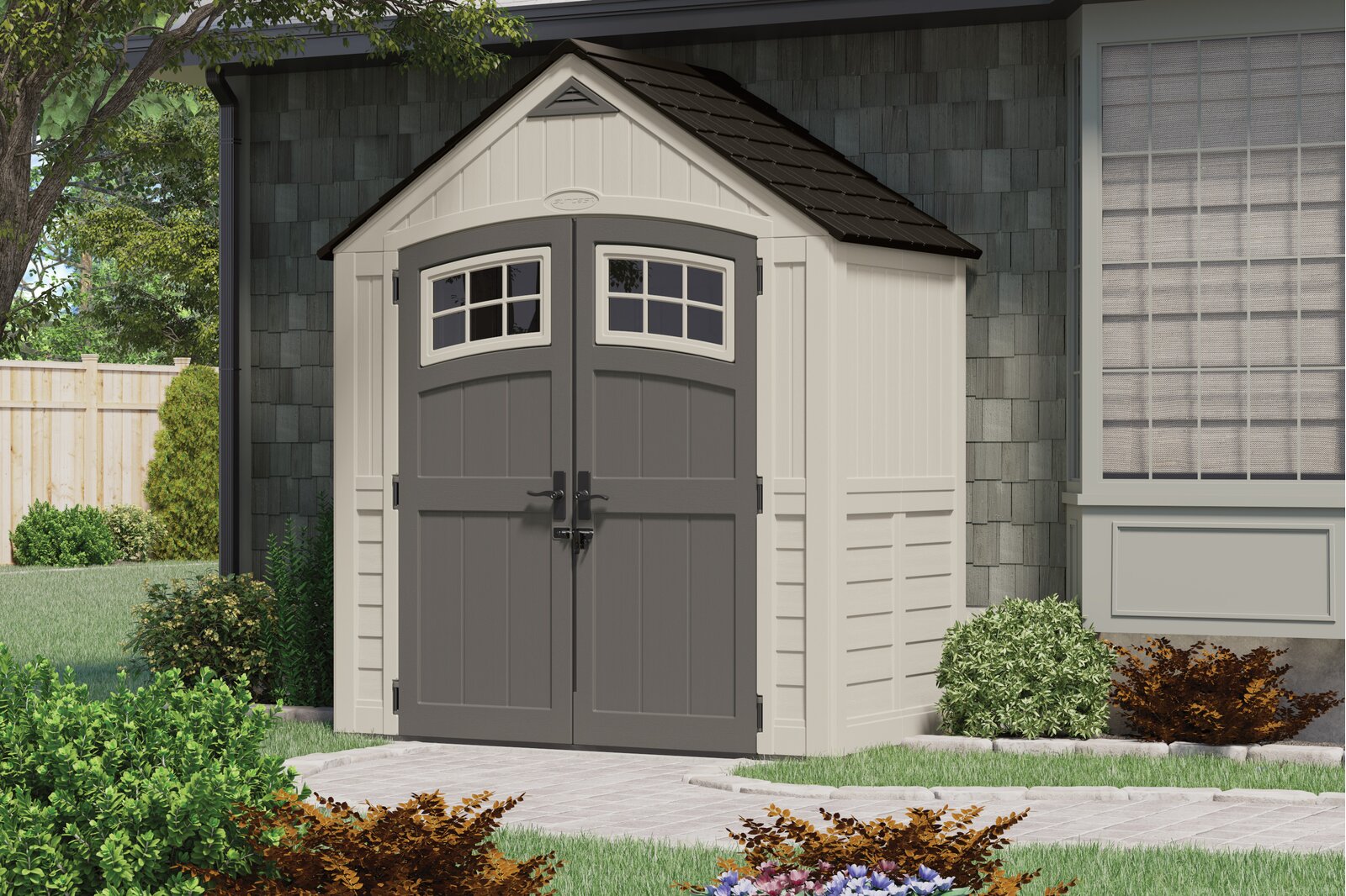 Cascade 7 ft. W x 4 ft. D Plastic Storage Shed