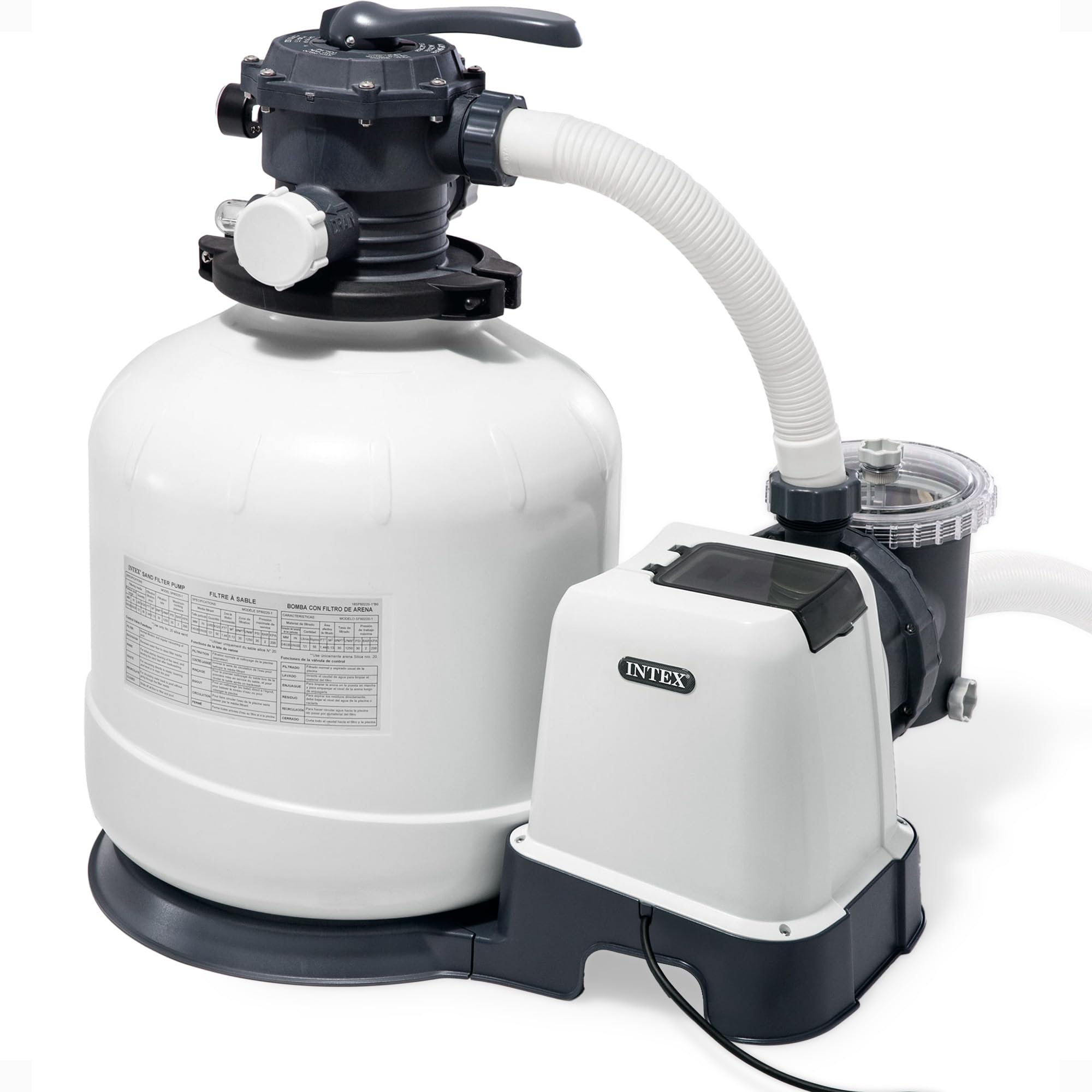 Intex SX2800 Krystal Clear Sand Filter Pump: 2800 GPH Pump Flow Rate – Improved Circulation and Filtration – Easy Installation – Improved Water Clarity – Easy-to-Clean