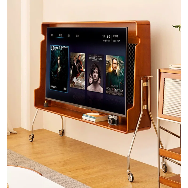 Solid Wood Paderna Media Console（mobile TV stand） +Samsung 75” Class DU7200 Series 4K Smart Tizen TV