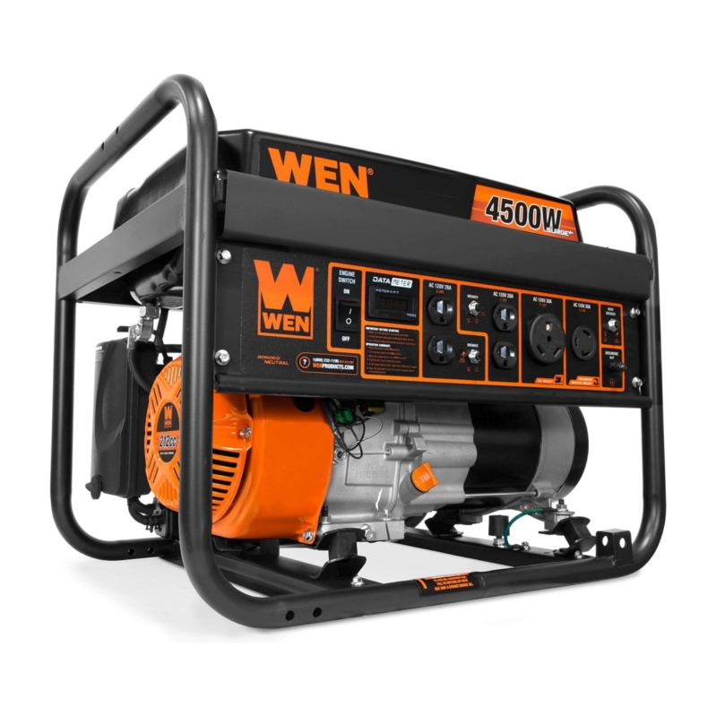 WEN GN4500 4500-Watt 212cc Transfer Switch and RV-Ready Portable Generator, CARB Compliant, Orange/Black