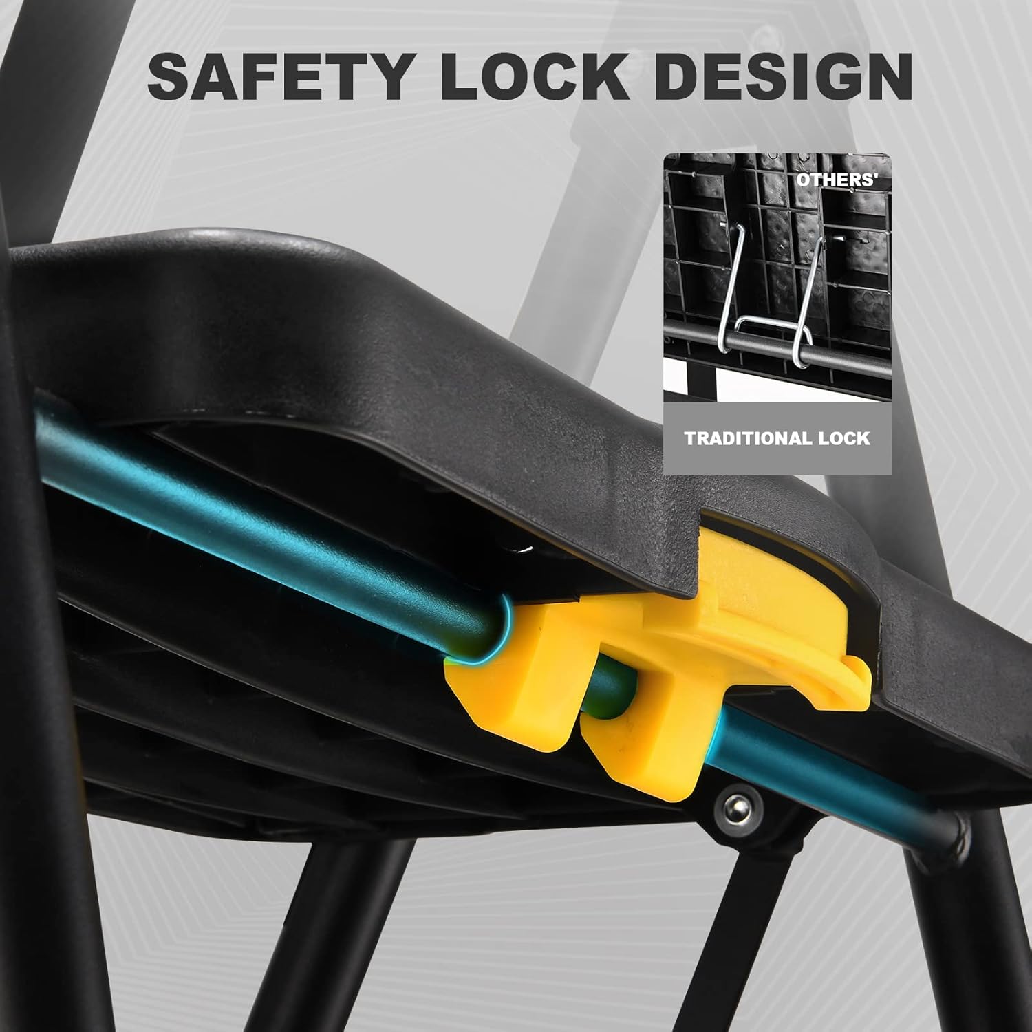 HBTower 5 Step Ladder, Folding Step Stool with Wide Anti-Slip Pedal, Sturdy Steel Ladder, Convenient Handrail, Lightweight, Portable Steel Step Stool