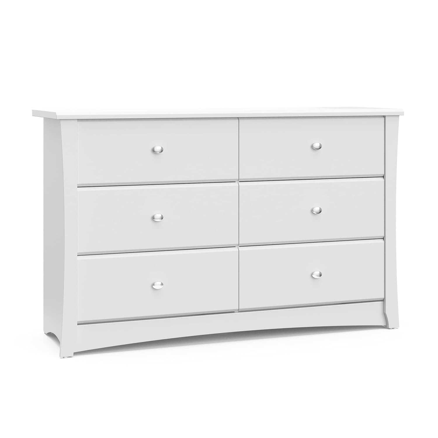Storkcraft Crescent 6 Drawer Double Dresser (Pebble Gray) – GREENGUARD Gold Certified, For Nursery, Dresser, Kids Nursery Organizer, Chest of Drawers