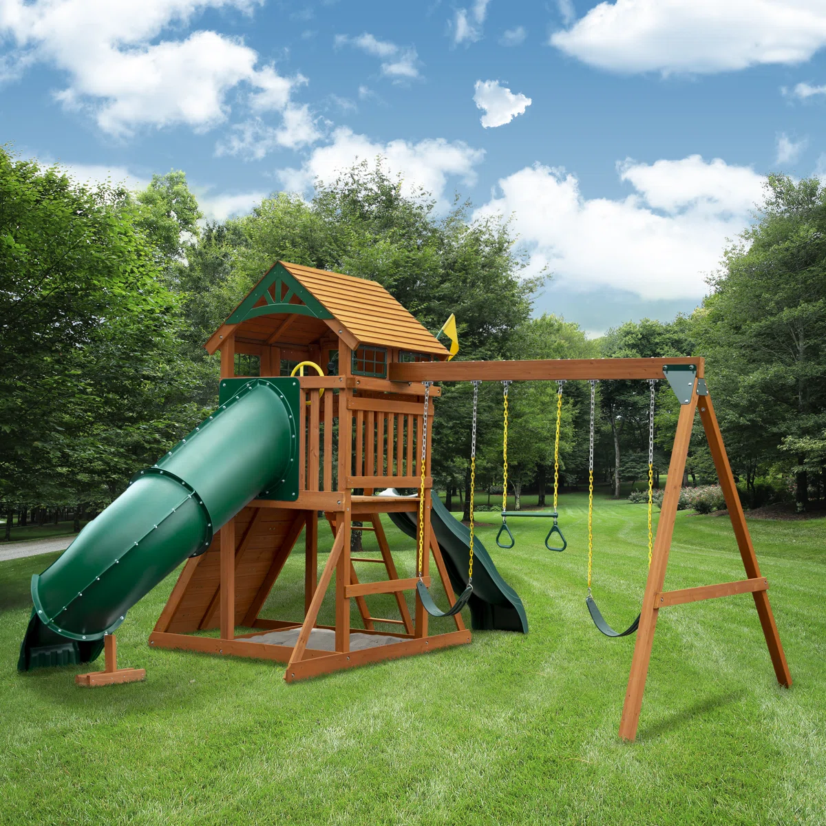 Avalon Swing Set with Twister Tube Slide