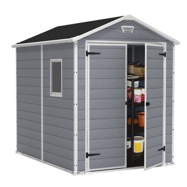 Manor 6 ft. W x 7.5 ft. D Plastic Storage Shed