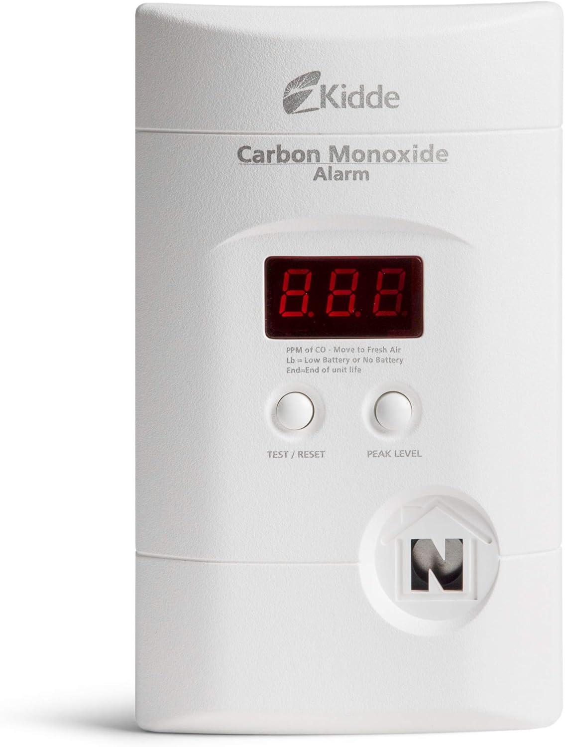 Kidde Carbon Monoxide Detector, Plug In Wall with 9-Volt Battery Backup, Digital LED Display, 6 Pack