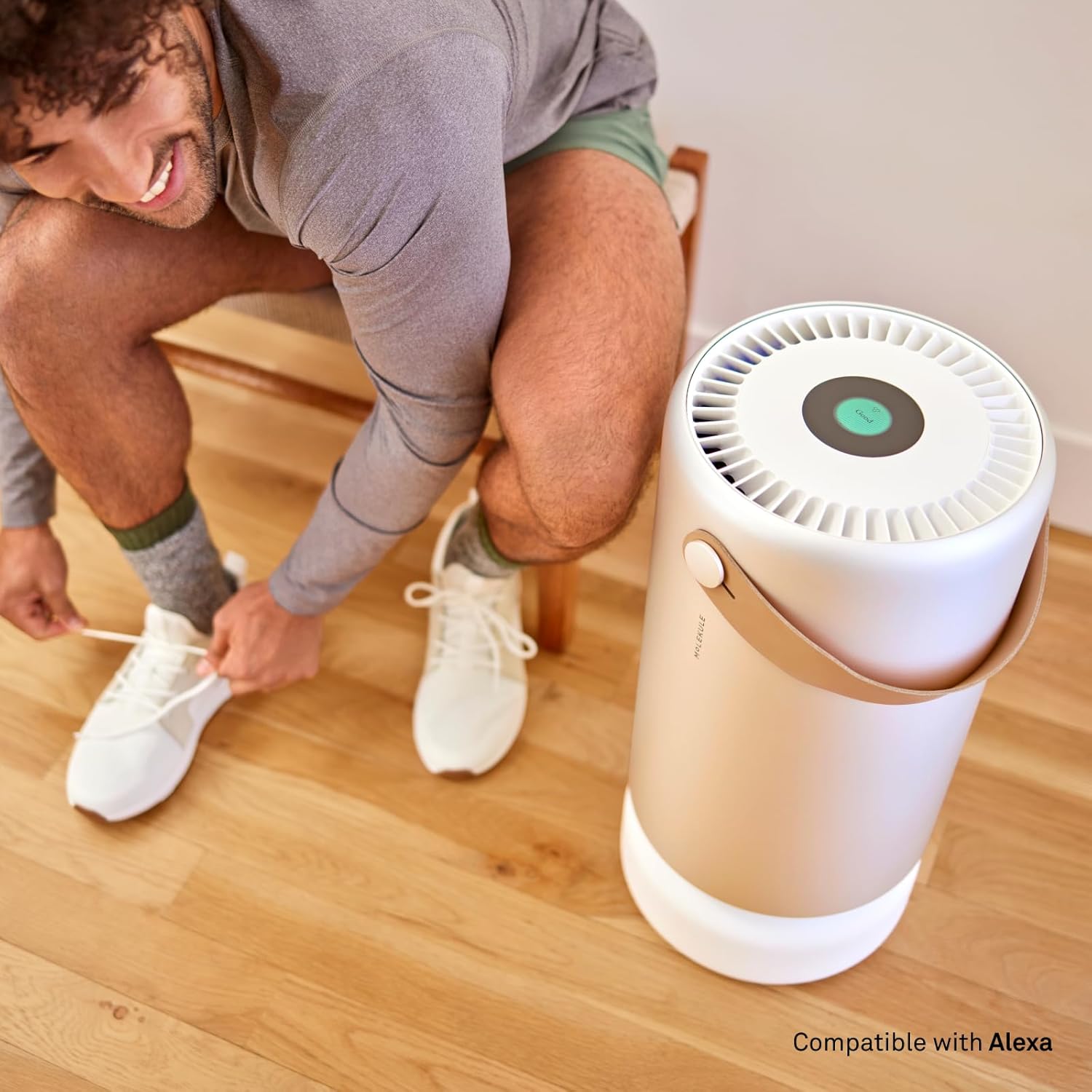 Molekule Air Pro Air Purifier for Large Rooms up to 1000sq. ft. with PECO Technology, Compatible with Alexa, Eliminates Smoke, Mold, Bacteria & Other Pollutants for Clean Air – Silver