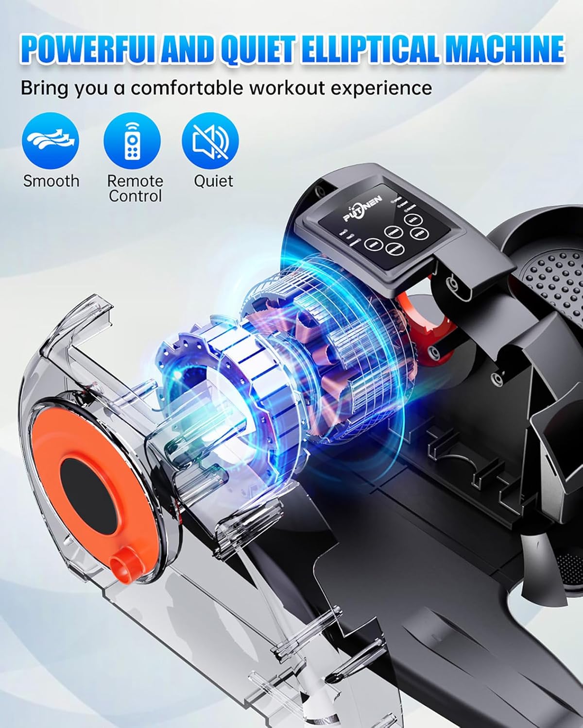 Under Desk Elliptical Machine, Electric Ellipse Leg Exerciser as Seen on Tv for Seniors with 12 Adjustable, Quiet Portable Elliptical Machine, Seated Pedal Exerciser with Remote Control