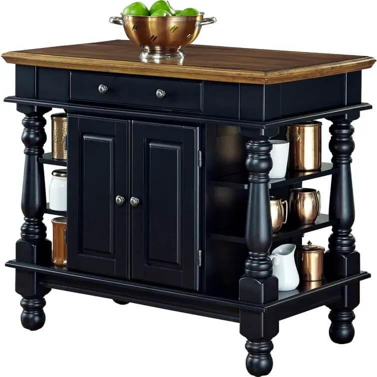Aamy Solid Wood Kitchen Island