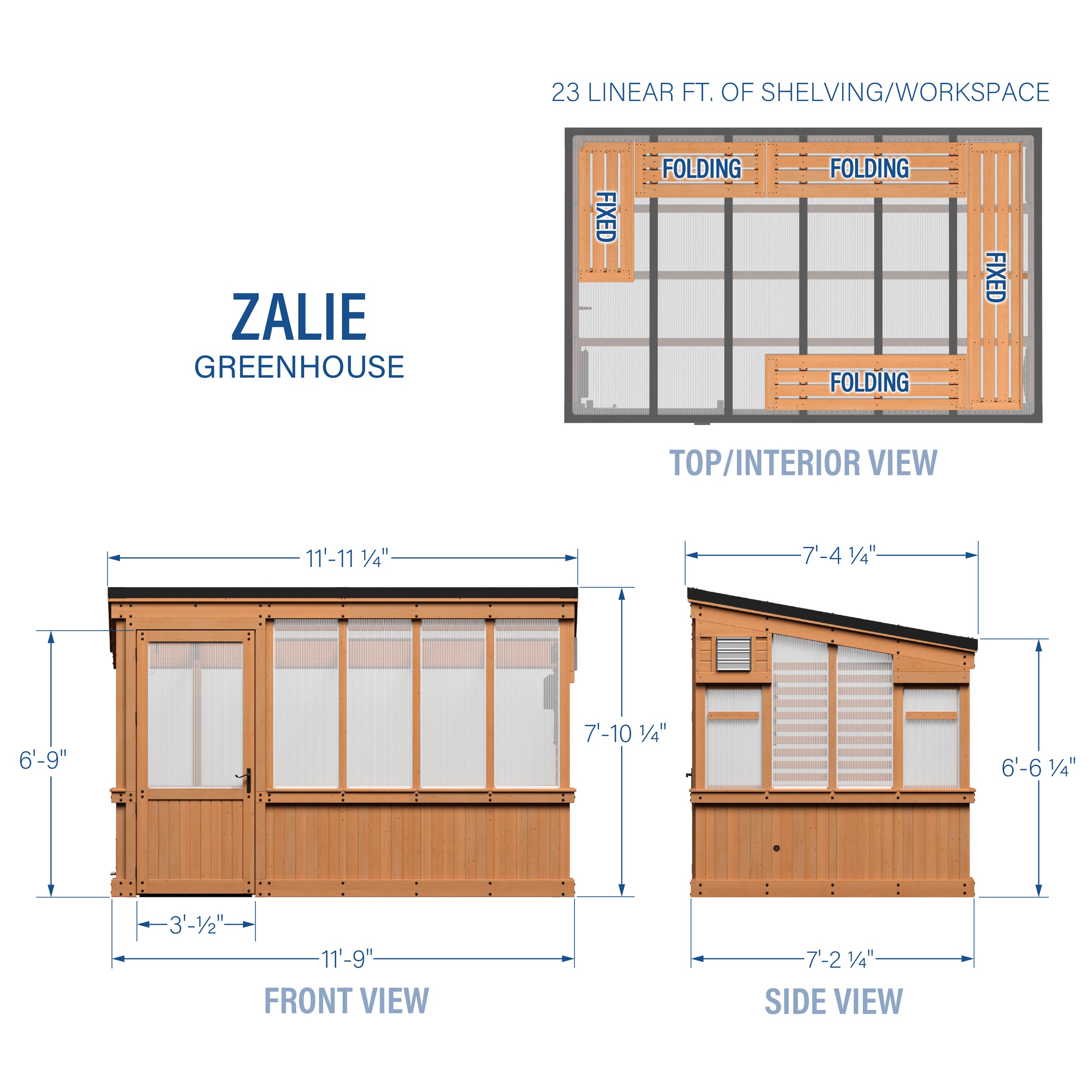 12x7 Zalie Greenhouse（Shipping included)