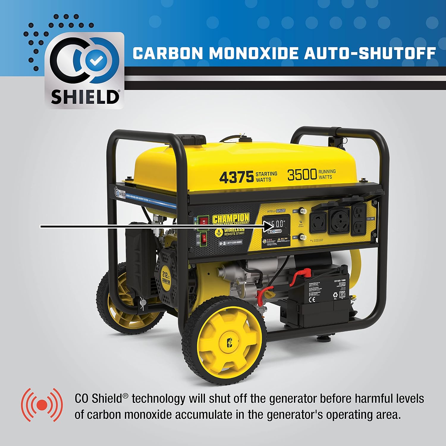 Champion Power Equipment 201181 3500-Watt Portable Generator with Remote Start and CO Shield