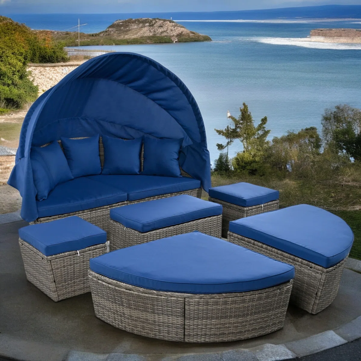 Joscelin 66.1'' Polyethylene (PE) Wicker Outdoor Patio Daybed