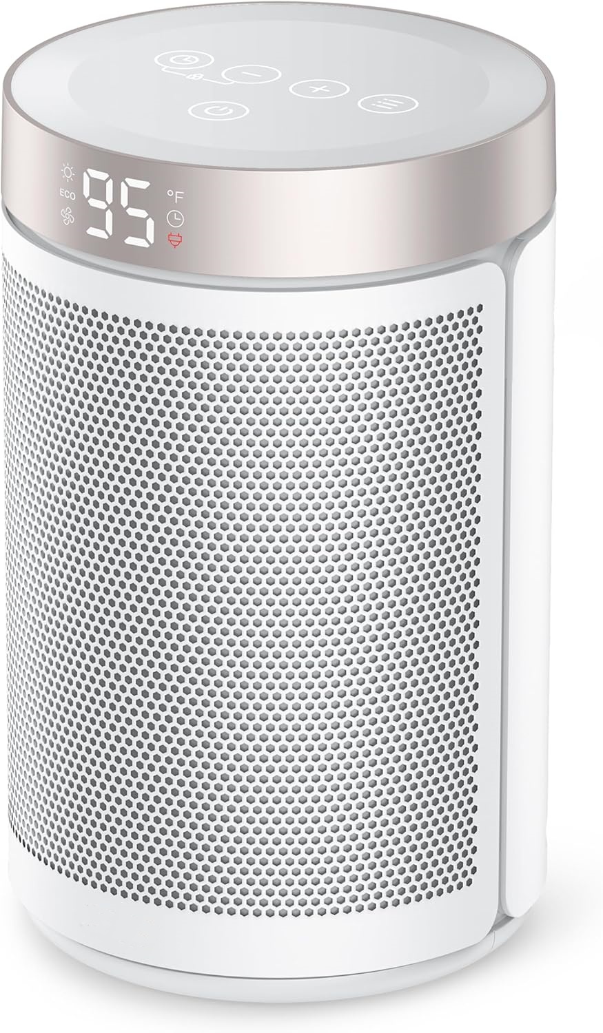 Space Heaters for Indoor Use, Portable Heater with Thermostat, 1-12H Timer, Eco Mode and Fan Mode, 1500W PTC Ceramic Fast Safety Heat for Office Bedroom Home, White, Without Remote