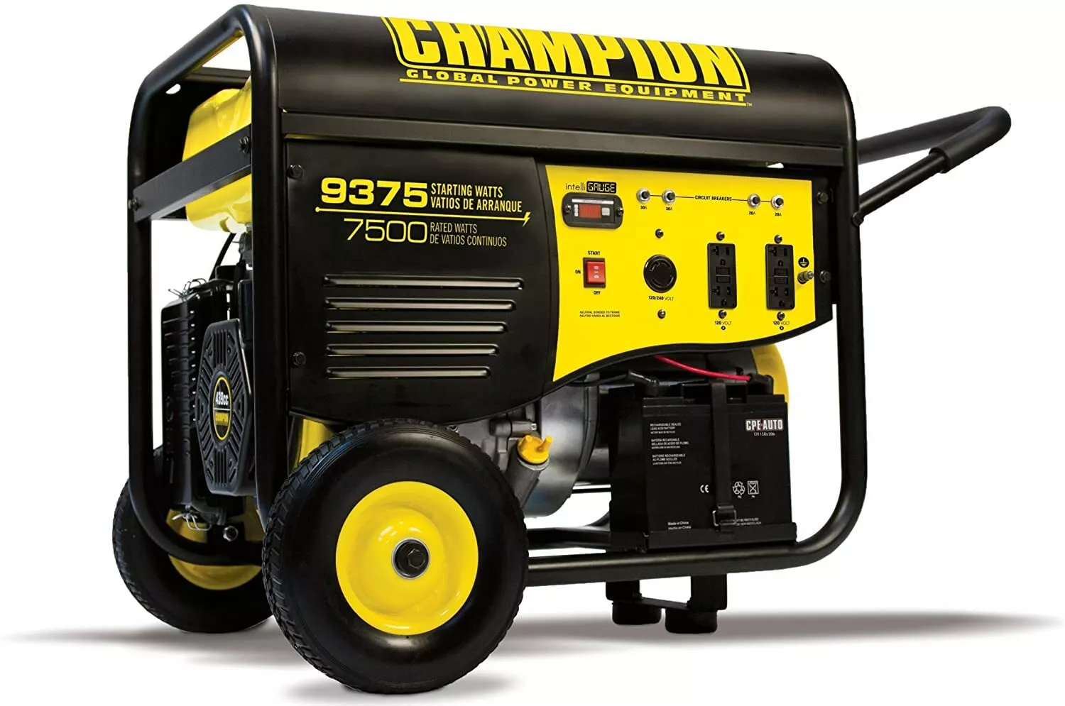 Champion 9,375-W Portable RV Ready Gas Powered Generator w/ Remote Start Home RV