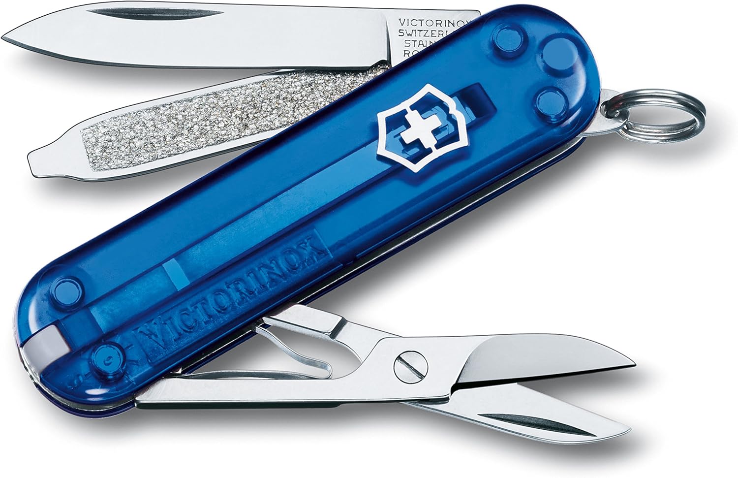 Victorinox Classic SD Swiss Army Knife, Compact 7 Function Swiss Made Pocket Knife with Small Blade, Screwdriver and Key Ring - Gold Ingot