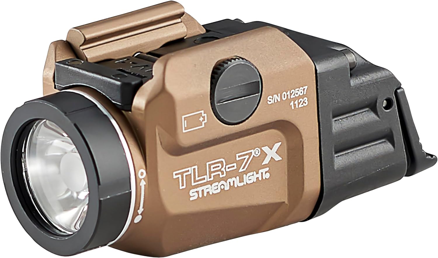 Streamlight 69456 TLR-7 X USB 500-Lumen Compact Tactical Weapon Light with High & Low Paddle Switches and Key Kit, Flat Dark Earth