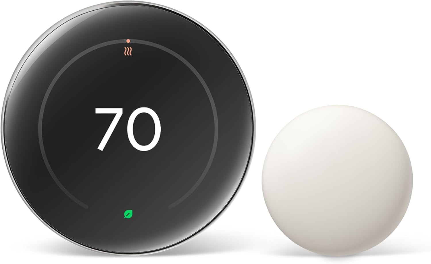 Google Nest Learning Thermostat (4th Gen, 2024) with Nest Temperature Sensor - Energy Saving Smart Thermostat with Adaptive Eco - Works with Alexa and Google Home App - Polished Gold