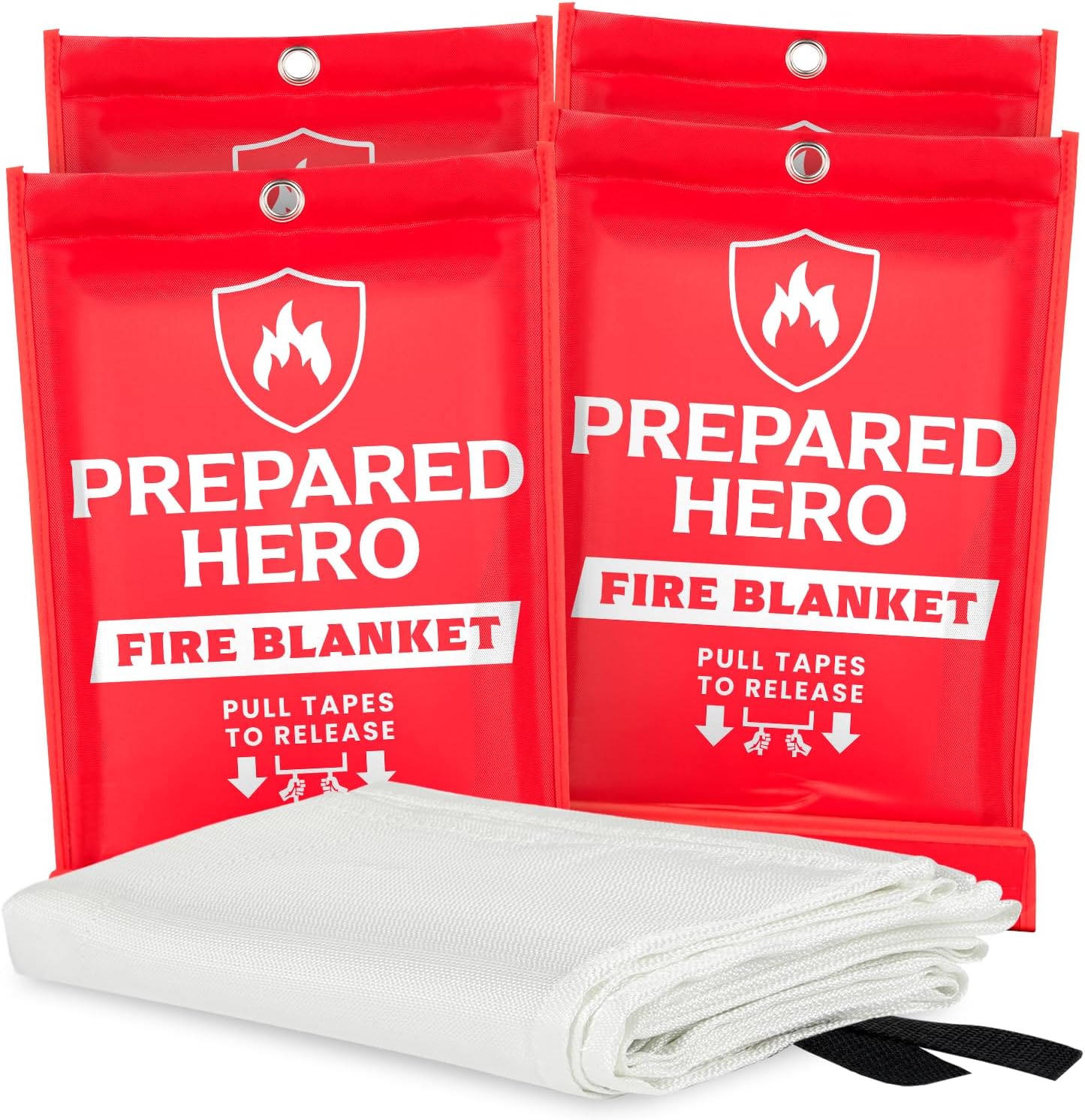Prepared Hero Emergency Fire Blanket - 1 Pack - 40” x 40” Fiberglass Fire Blanket for Home and Kitchen - Fire Safety & Emergency Supplies - Home & Kitchen Fire Extinguisher - Home Essentials