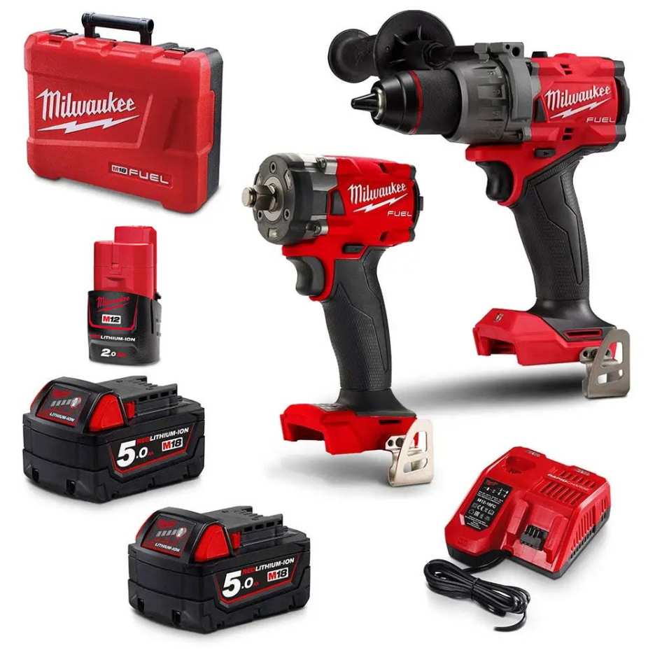MILWAUKEE 18V FUEL™ 2 Piece 2 x 5.0Ah / 1 x 2.0Ah Combo Kit M18FPP2B3502C