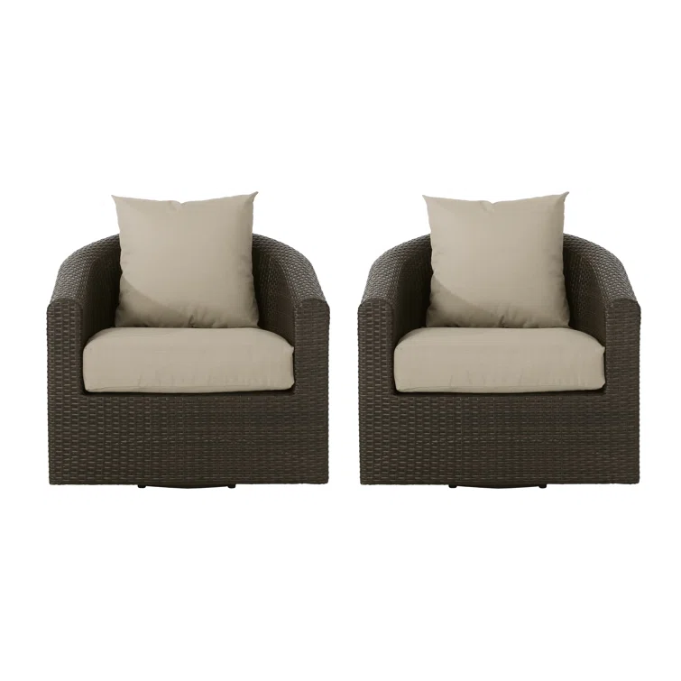 Dierdre Swivel Patio Chair with Cushions