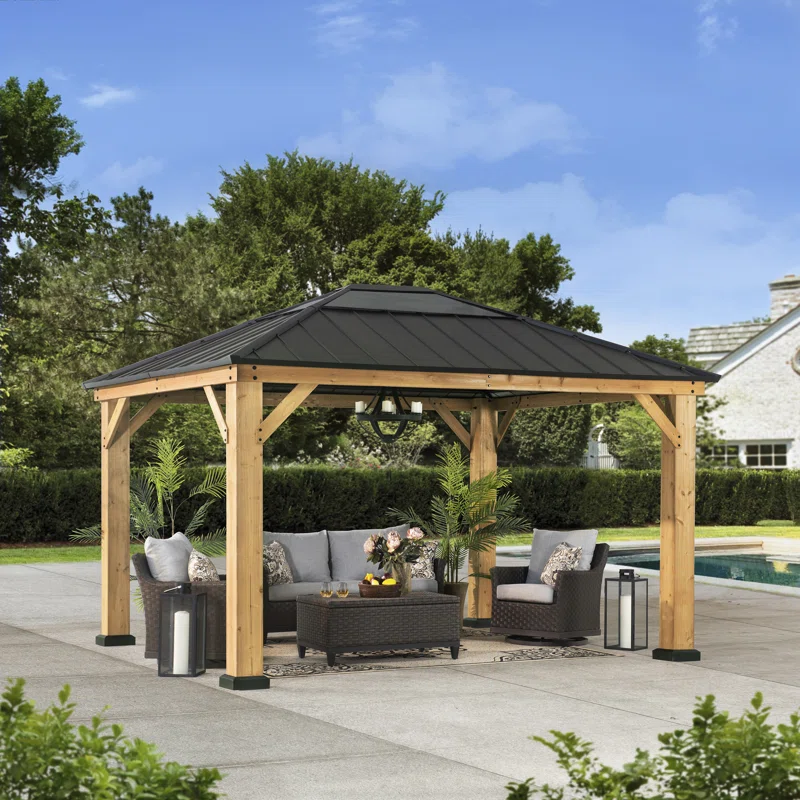Sunjoy Solid Wood Patio Gazebo